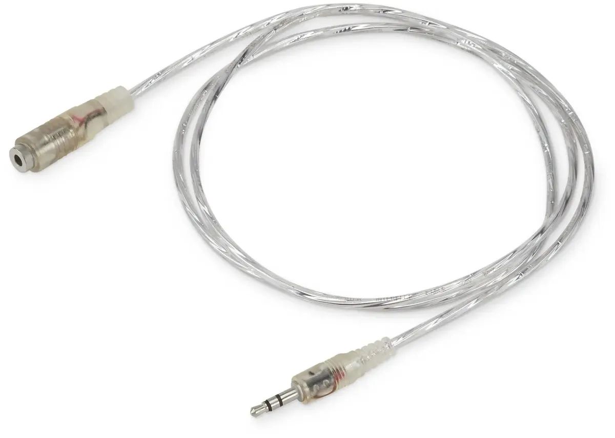 картинка Кабель-удлинитель Buro Jack 3.5 - Jack 3.5(f) 1м прозрачный (CAB025-1M) от магазина бытовой техники и электроники «Тантал»