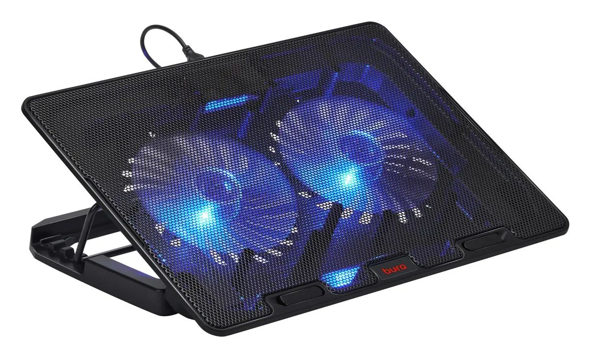 картинка Подставка для ноутбука Buro BU-LCP156-B214H 15.6"355x255x30мм 2xUSB 2x 140ммFAN 900г металлическая сетка/пластик черный от магазина бытовой техники и электроники «Тантал»