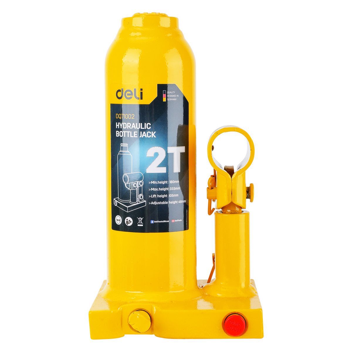 картинка Домкрат бутылочный гидравлический Deli DQ71002  2 т 180-333мм от магазина бытовой техники и электроники «Тантал»