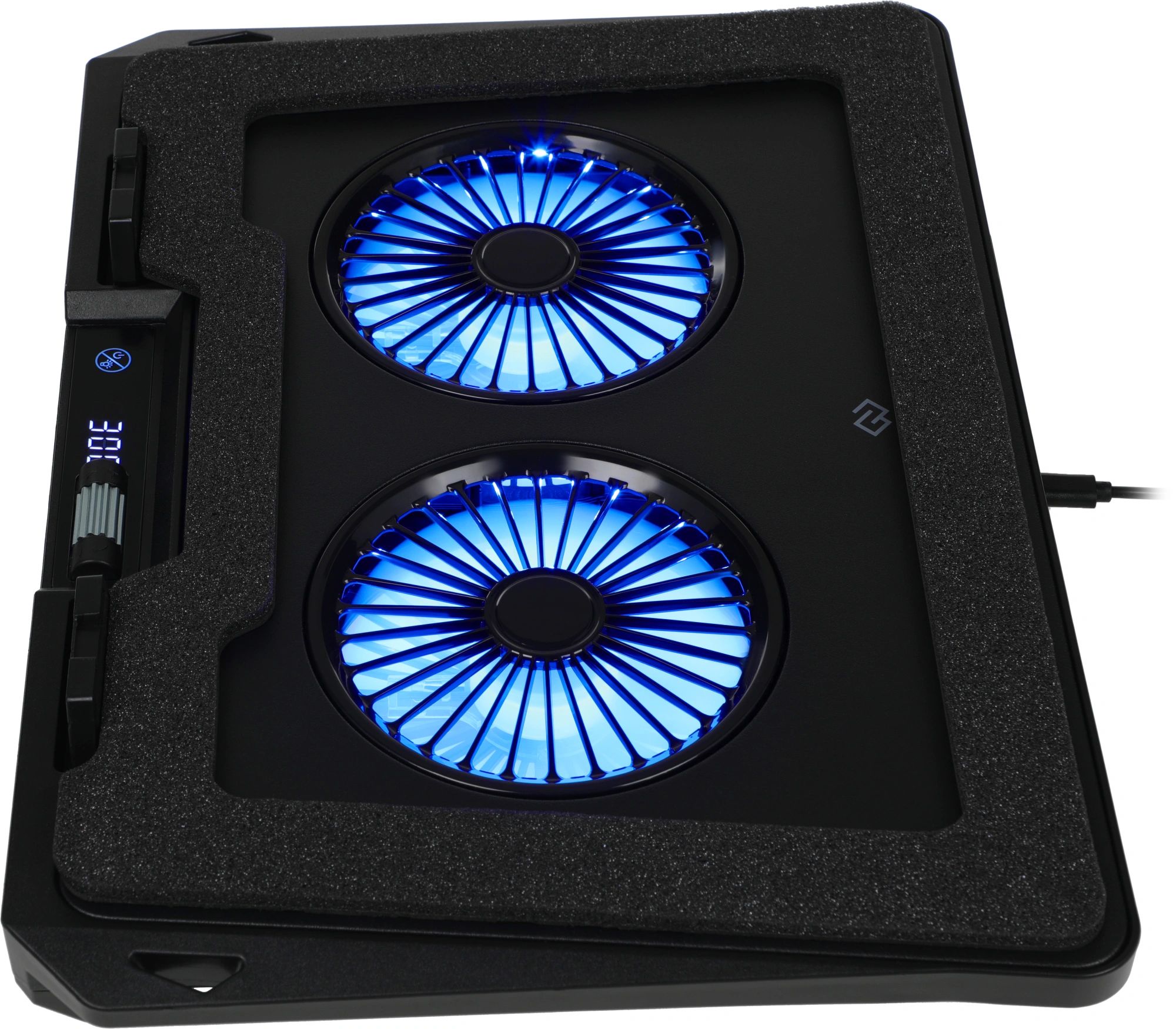 картинка Подставка для ноутбука Digma D-NCP170-2x110RGB 18" 400x288x45мм 52дБ 2xUSB 2x 110ммFAN 1250г Fan-control металл/пластик черный от магазина бытовой техники и электроники «Тантал»