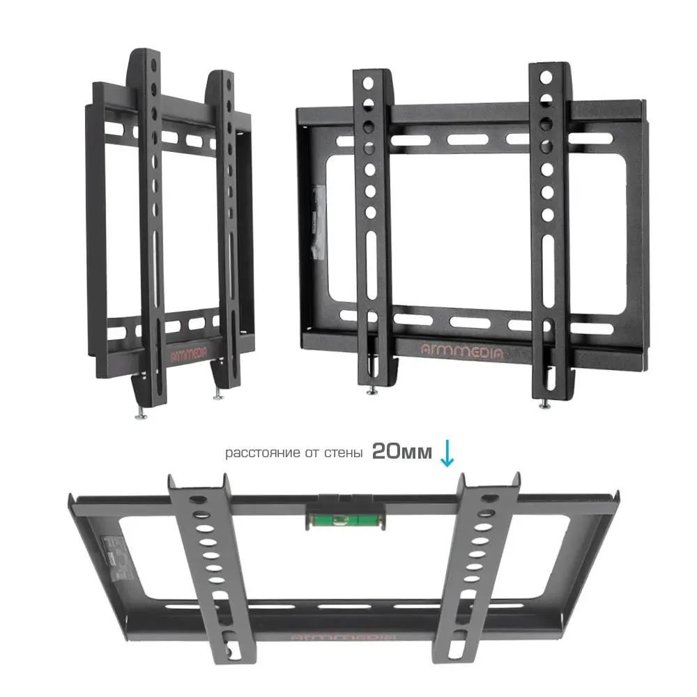 картинка Кронштейн для телевизора Arm Media STEEL-5 черный 15"-47" макс.35кг настенный фиксированный от магазина бытовой техники и электроники «Тантал»